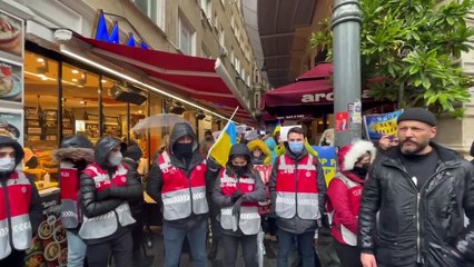 İstanbul'da Ukraynalılardan Rusya'nın askeri müdahalesine protesto