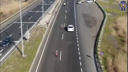 Tekirdağ'da drone destekli trafik denetimi yapıldı