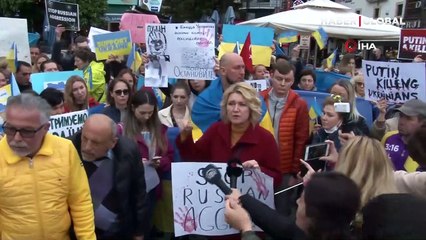 Antalya'daki Ukraynalılardan Rusya'ya tepki