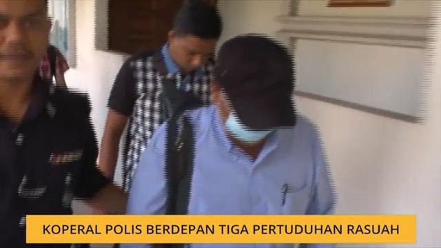 Koperal polis berdepan tiga pertuduhan rasuah