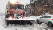 Antalya-Konya yolu kar yağışı nedeniyle tır geçişine kapatıldı