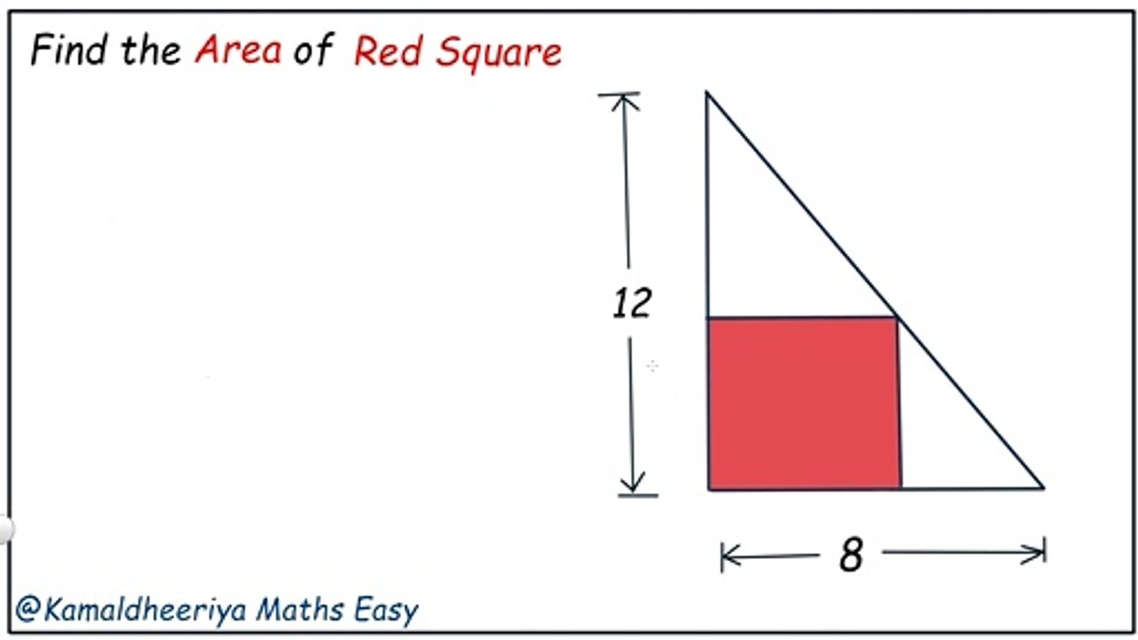 How to find the area of red Square Geometry Problem for Olympiad @Kamaldheeriya Maths easy