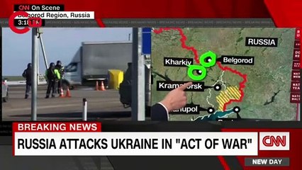 Rus tankları CNN muhabirinin yanından geçerken görüntülendi