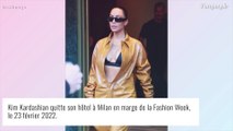 Kim Kardashian : Soutien-gorge apparent et tenue en latex, elle embrase la Fashion Week