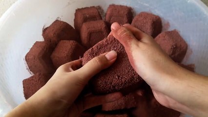 Gritty rich red dirt dry crumble whole crush very satisfying Cr;  ASMR stuff yt