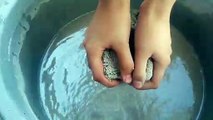 Soft gritty sand cement whole crush in water  Cr: asmr stuff yt