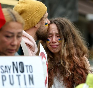 Antalya'da yaşayan Ukraynalılar, Rusya'nın askeri müdahalesine tepki gösterdi