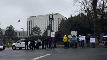 Son dakika haber... WASHİNGTON - ABD'de Rusya'nın Ukrayna'ya askeri müdahalesi protesto edildi