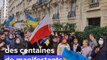 Guerre en Ukraine: Les Ukrainiens de France manifestent devant l'ambassade de Russie à Paris