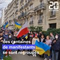 Guerre en Ukraine: Les Ukrainiens de France manifestent devant l'ambassade de Russie à Paris