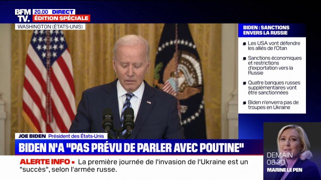 Guerre en Ukraine: Joe Biden n'a pas prévu de parler avec Poutine