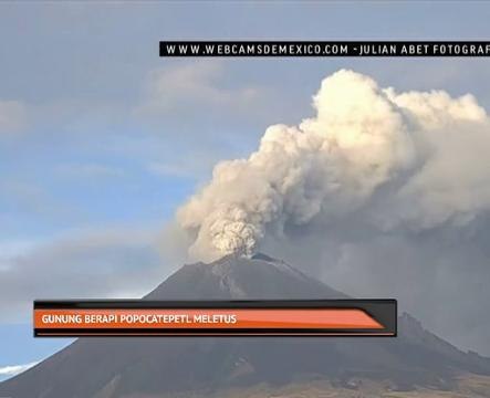Gunung berapi Popocatepetl meletus