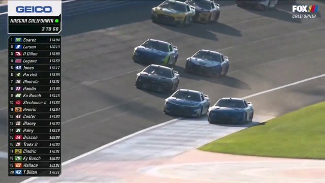 Nascar Cup Series 2022 Fontana Race Overtime Epic Tense Finish Larson Win