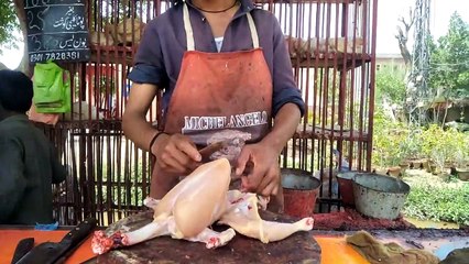 Amazing & Fast Boneless Chicken Cutting _ Street food of Pakistan