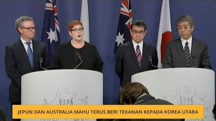 Jepun dan Australia mahu terus beri tekanan kepada Korea Utara