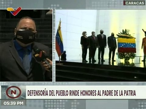 Defensoría del Pueblo rinde honores al Libertador Simón Bolívar a 22 años de la resolución 001