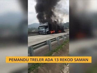 Pemandu treler ada 13 rekod saman