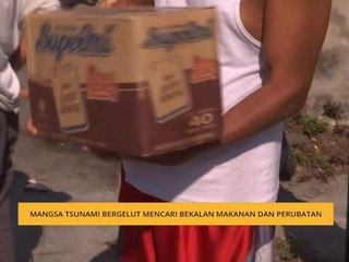 Mangsa Tsunami bergelut mencari bekalan makanan dan perubatan