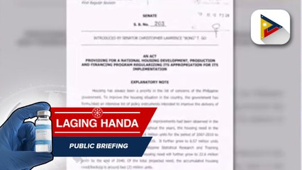 Download Video: Senate Bill number 203 o National Housing Bill, isinusulong nang maipasa sa Kongreso