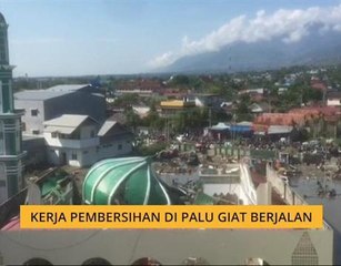 Kerja pembersihan di Palu giat berjalan