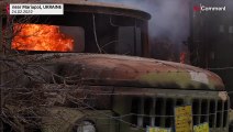بدون تعليق: أضرار كبيرة سببها الهجوم الروسي على موقع عسكري في أوكرانيا