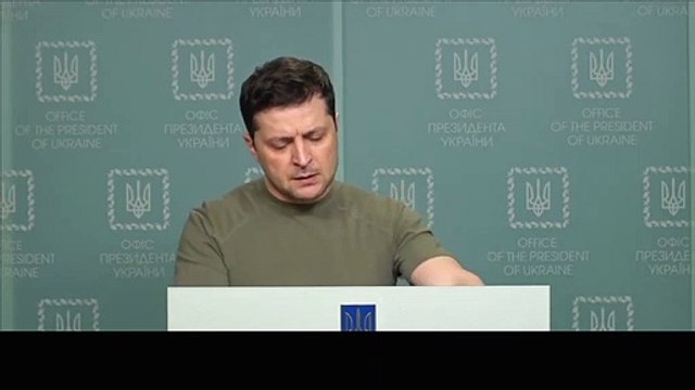 Zelenskiy, President of Ukraine, summary of 1st day of war with English Subs
