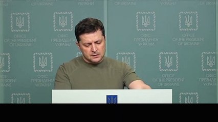 Zelenskiy, President of Ukraine, summary of 1st day of war with English Subs
