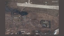 صور من الجو تظهر حجم الدمار في مطار تشيرنيهيف العسكري شمال أوكرانيا
