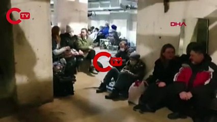 Kiev'de sirenler çaldı halk sığınaklara indi