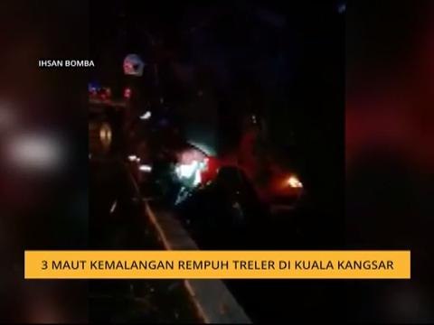 3 maut kemalangan rempuh treler di Kuala Kangsar