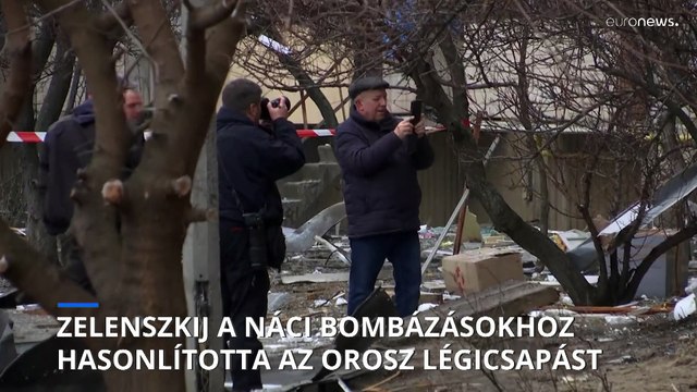Az ukrán elnök a náci bombázásokhoz hasonlította a Kijev elleni orosz légicsapást
