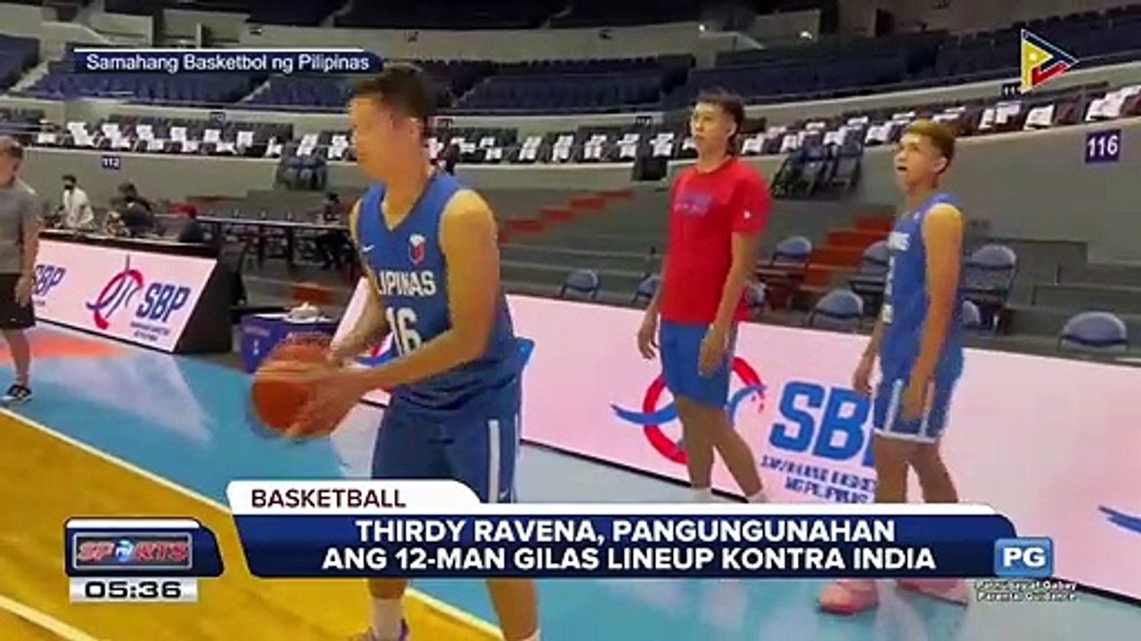 Thirdy Ravena, pangungunahan ang 12-man Gilas line-up kontra India #PTVSports