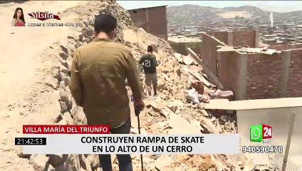 VMT: hermanos practican skate en rampa casera construida en el techo de su vivienda