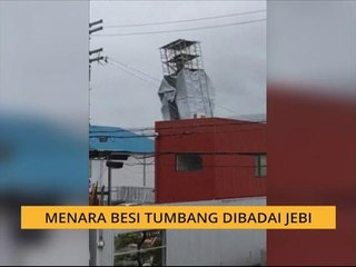 Menara besi tumbang dibadai Jebi