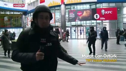 Siren sesleriyle yankılanan Kiev'de panik anları kamerada