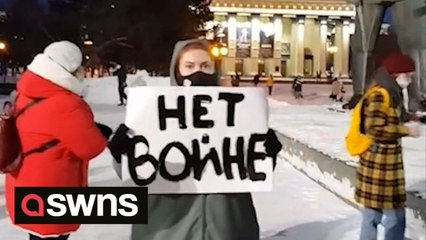 Protesters demonstrate in Russia against their invasion of Ukraine