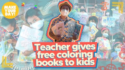 Teacher gives free coloring books to kids | Make Your Day