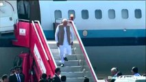 PM Modi Arrives In Ahmedabad Ahead Of Namaste Trump Event