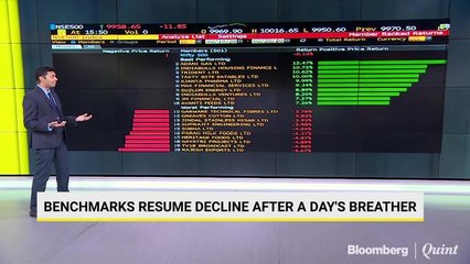 Sensex, Nifty Resume Declines After A One-Day Breather