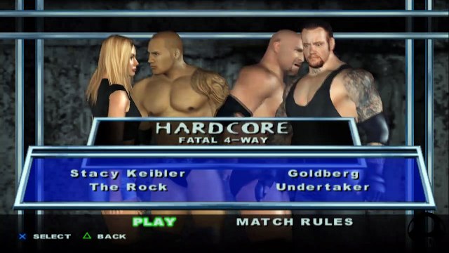 Here Comes the Pain Stacy Keibler(ovr100) vs The Rock vs Goldberg vs Undertaker