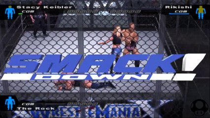 Here Comes the Pain Stacy Keibler(ovr100) vs Rikishi vs The Rock (2)