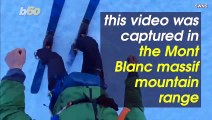 Must See! Base Jumping Duo Ski Off Glacial Cliff in Epic, Heart-Stopping Stunt