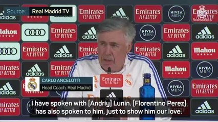 Download Video: Lunin needs Real's love amidst Ukraine war - Ancelotti