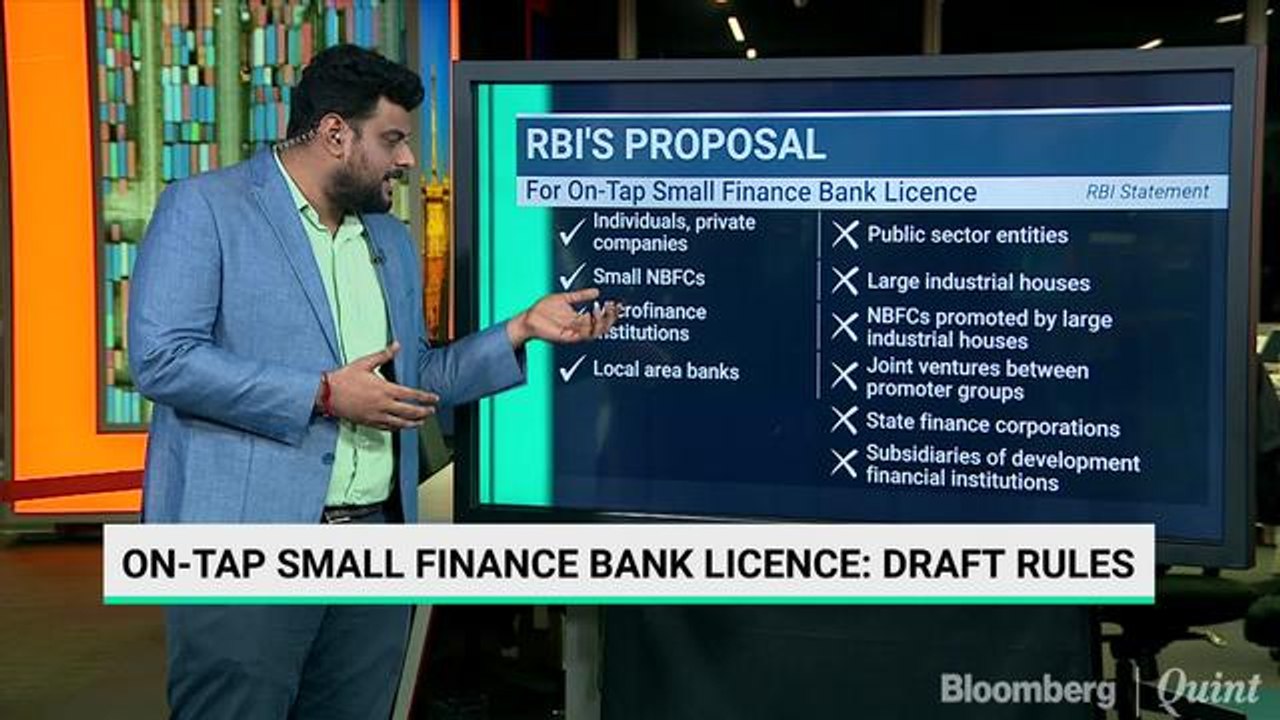 On-Tap Small Finance Bank Licence: Draft Rules