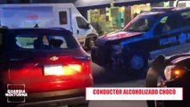 Conductor de una camioneta SUV impactó a una patrulla de Zapopan afuera de un Farmacias Guadalajara