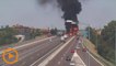 CCTV captures moment of tanker truck explosion in Italy