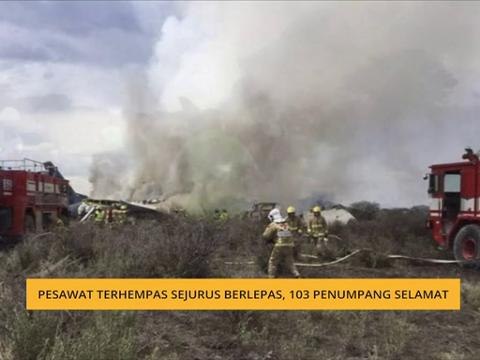 Pesawat terhempas sejurus berlepas, 103 penumpang selamat