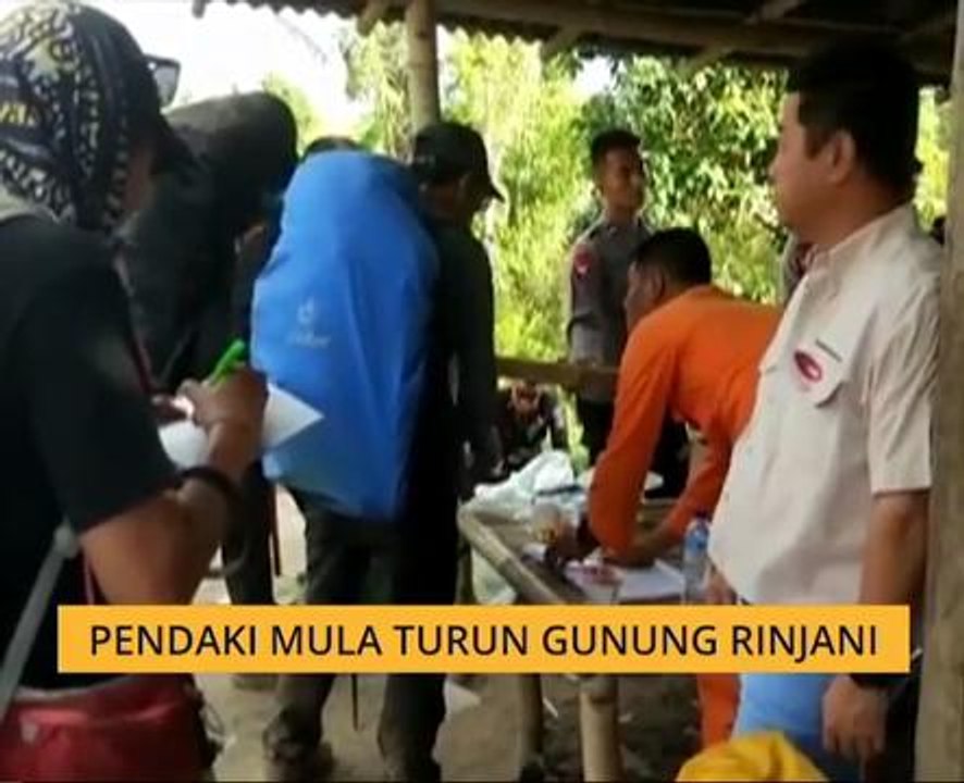 Pendaki mula turun Gunung Rinjani