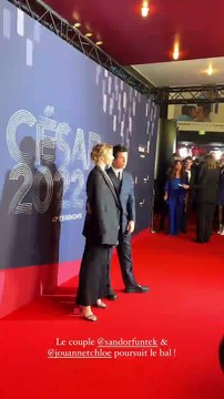 Chloé Jouannet et Sandor Funtek sur le tapis rouge de la 47ème cérémonie des César