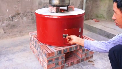 Membuat tungku kayu dari drum yang cantik